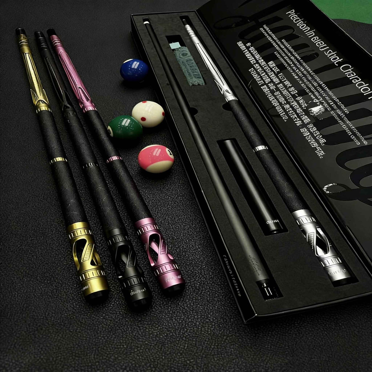 JIANYING YFEN High-Grade Metal Carbon Fiber Pool Cue Stick Set-11.8mm/12.5mm Tip,Top-Quality Carbon Fiber Billiard Stick with Free Accessories(副本)
