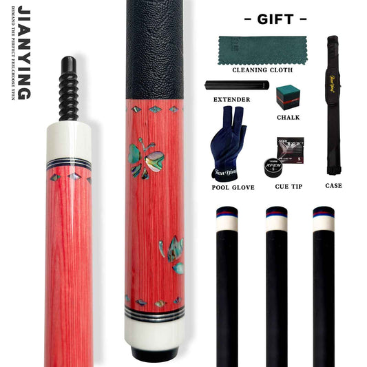 Carbon - Fiber Pool Cue LD Shaft with 1/2 Joint for Spin Control - Heavy - Duty Black Shell Inlaid Leather Grip, Water - Resistant & Splice - Proof Tip (11.8mm) w/ Extension - Professional Billiard Cue Stick - JIAN YING CuesCarbon - Fiber Pool Cue LD Shaft with 1/2 Joint for Spin Control - Heavy - Duty Black Shell Inlaid Leather Grip, Water - Resistant & Splice - Proof Tip (11.8mm) w/ Extension - Professional Billiard Cue Stick球杆JIAN YING Cues