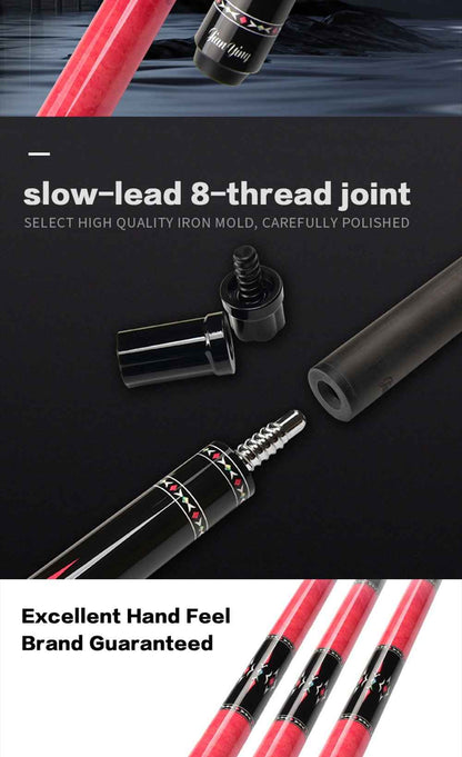 2026 new design billiard cue. Inlaying technique carbon fiber 1/2 billiard cue comes with a cue box and accessories. It features a 58-inch, 11.8mm cue tip Comes with cue case + leather tip + gloves + towel + chalk