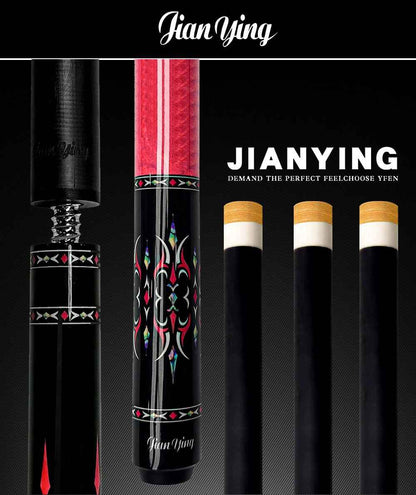 2026 new design billiard cue. Inlaying technique carbon fiber 1/2 billiard cue comes with a cue box and accessories. It features a 58-inch, 11.8mm cue tip Comes with cue case + leather tip + gloves + towel + chalk