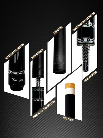 2026 new design billiard cue. Inlaying technique carbon fiber 1/2 billiard cue comes with a cue box and accessories. It features a 58 - inch, 11.8mm cue tip Comes with cue case + leather tip + gloves + towel + chalk - JIAN YING Cues2026 new design billiard cue. Inlaying technique carbon fiber 1/2 billiard cue comes with a cue box and accessories. It features a 58 - inch, 11.8mm cue tip Comes with cue case + leather tip + gloves + towel + chalk球杆JIAN YING