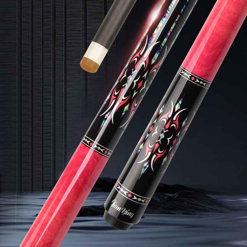 2026 new design billiard cue. Inlaying technique carbon fiber 1/2 billiard cue comes with a cue box and accessories. It features a 58-inch, 11.8mm cue tip Comes with cue case + leather tip + gloves + towel + chalk