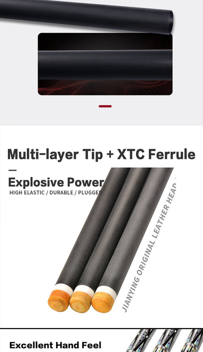 2026 new design billiard cue. Inlaying technique carbon fiber 1/2 billiard cue comes with a cue box and accessories. It features a 58 - inch, 11.8mm cue tip Comes with cue case + leather tip + gloves + towel + chalk - JIAN YING Cues2026 new design billiard cue. Inlaying technique carbon fiber 1/2 billiard cue comes with a cue box and accessories. It features a 58 - inch, 11.8mm cue tip Comes with cue case + leather tip + gloves + towel + chalk球杆JIAN YING