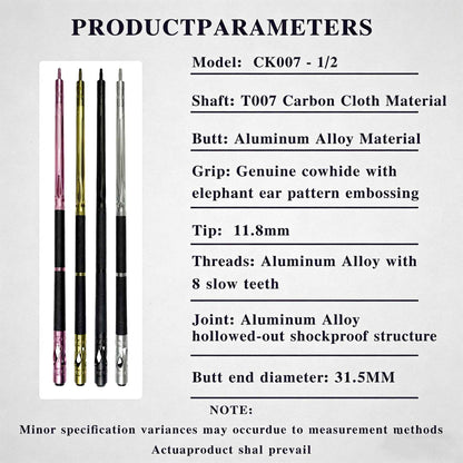 JIANYING YFEN High-Grade Metal Carbon Fiber Pool Cue Stick Set-11.8mm/12.5mm Tip,Top-Quality Carbon Fiber Billiard Stick with Free Accessories（副本）