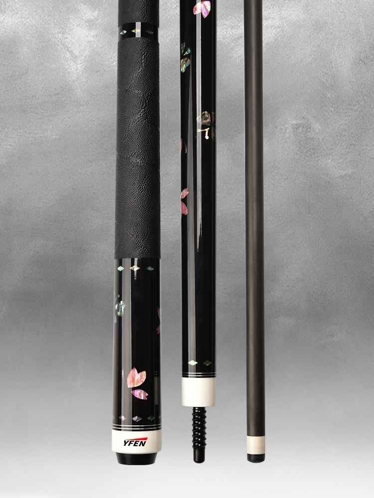 Carbon-Fiber Pool Cue LD Shaft with 1/2 Joint for Spin Control - Heavy-Duty Black Shell Inlaid Leather Grip, Water-Resistant & Splice-Proof Tip (11.8mm) w/ Extension - Professional Billiard Cue Stick