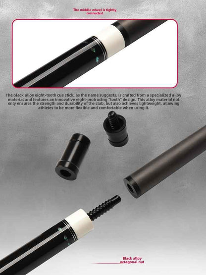 Carbon-Fiber Pool Cue LD Shaft with 1/2 Joint for Spin Control - Heavy-Duty Black Shell Inlaid Leather Grip, Water-Resistant & Splice-Proof Tip (11.8mm) w/ Extension - Professional Billiard Cue Stick