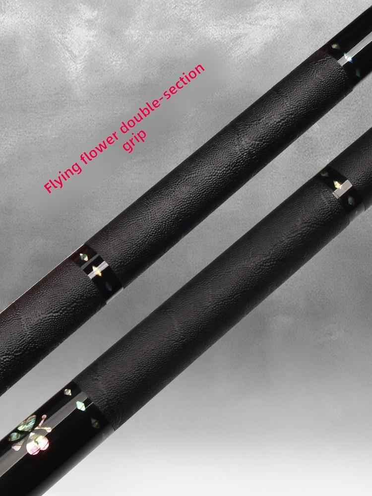 Carbon-Fiber Pool Cue LD Shaft with 1/2 Joint for Spin Control - Heavy-Duty Black Shell Inlaid Leather Grip, Water-Resistant & Splice-Proof Tip (11.8mm) w/ Extension - Professional Billiard Cue Stick