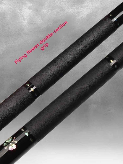 Carbon-Fiber Pool Cue LD Shaft with 1/2 Joint for Spin Control - Heavy-Duty Black Shell Inlaid Leather Grip, Water-Resistant & Splice-Proof Tip (11.8mm) w/ Extension - Professional Billiard Cue Stick