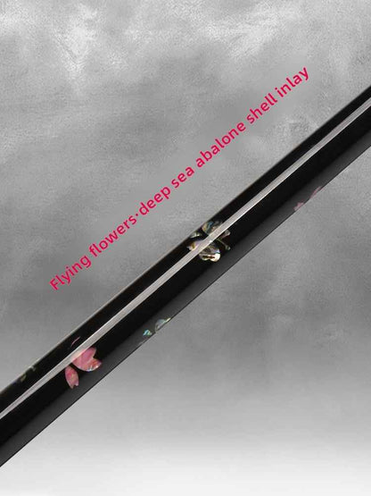 Carbon-Fiber Pool Cue LD Shaft with 1/2 Joint for Spin Control - Heavy-Duty Black Shell Inlaid Leather Grip, Water-Resistant & Splice-Proof Tip (11.8mm) w/ Extension - Professional Billiard Cue Stick