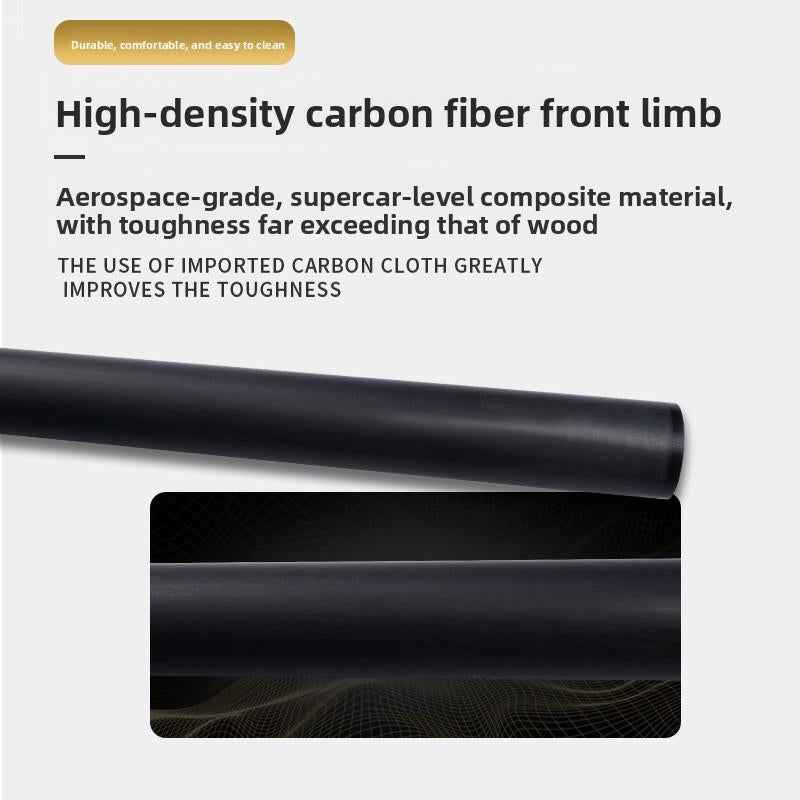 Carbon-Fiber Pool Cue LD Shaft with 1/2 Joint for Spin Control - Heavy-Duty Black Shell Inlaid Leather Grip, Water-Resistant & Splice-Proof Tip (11.8mm) w/ Extension - Professional Billiard Cue Stick