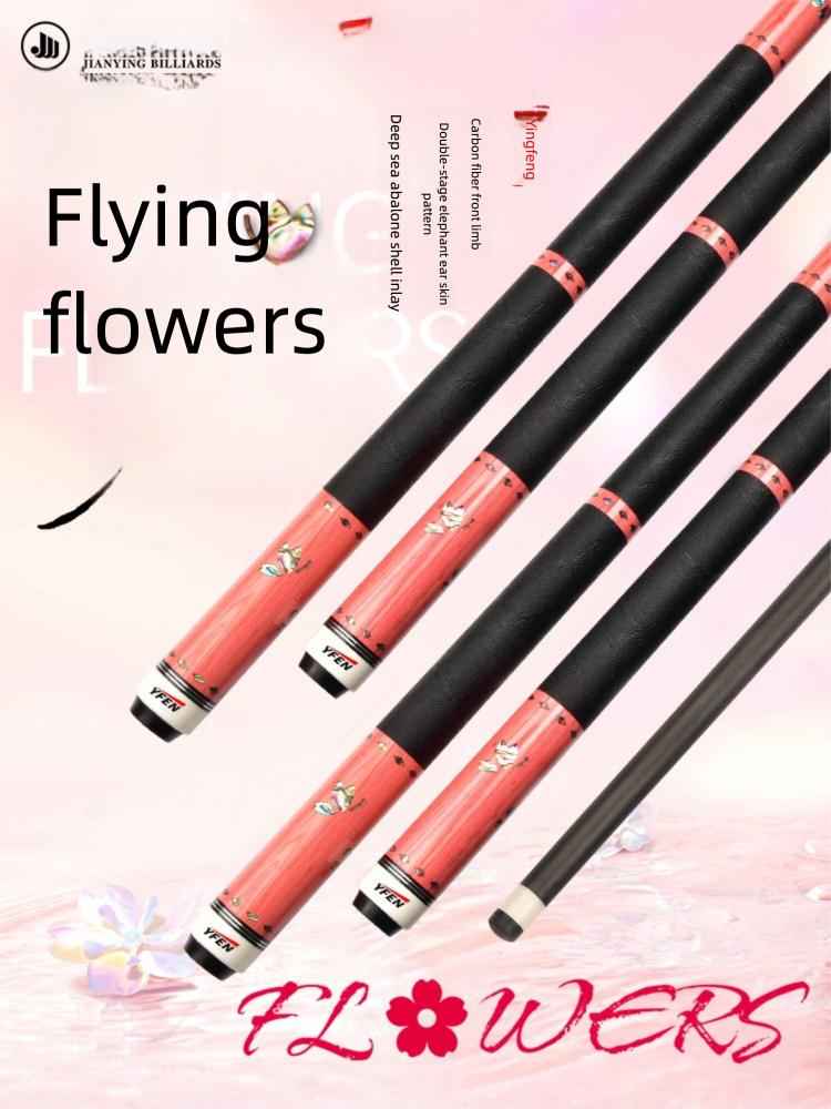 Carbon-Fiber Pool Cue LD Shaft with 1/2 Joint for Spin Control - Heavy-Duty Black Shell Inlaid Leather Grip, Water-Resistant & Splice-Proof Tip (11.8mm) w/ Extension - Professional Billiard Cue Stick