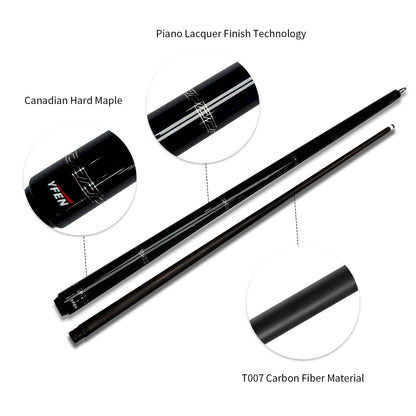JIAN YING YFEN Carbon Fiber 1/2 Billiard Cue 58 - inch 11.8mm Tip for Home & Club Use High - Quality Pool Stick - JIAN YING CuesJIAN YING YFEN Carbon Fiber 1/2 Billiard Cue 58 - inch 11.8mm Tip for Home & Club Use High - Quality Pool StickJIAN YING Cues