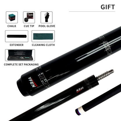 JIAN YING YFEN Carbon Fiber 1/2 Billiard Cue 58 - inch 11.8mm Tip for Home & Club Use High - Quality Pool Stick - JIAN YING CuesJIAN YING YFEN Carbon Fiber 1/2 Billiard Cue 58 - inch 11.8mm Tip for Home & Club Use High - Quality Pool StickJIAN YING Cues