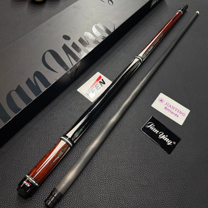 Luxury Collection Paua Shell Inlay Billiard Cue – Dual - Grain Lignum Vitae & Ebony, Carbon Fiber Shaft - JIAN YING CuesLuxury Collection Paua Shell Inlay Billiard Cue – Dual - Grain Lignum Vitae & Ebony, Carbon Fiber Shaft球杆JIAN YING